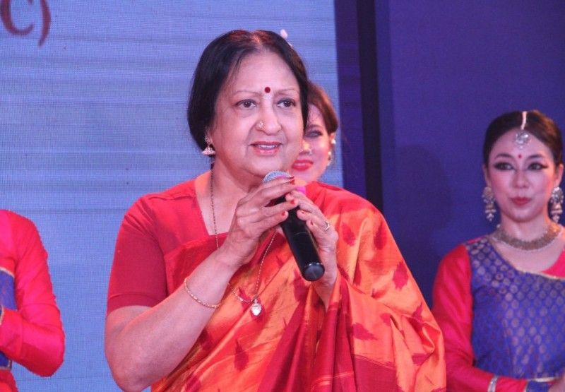 Padma Subrahmanyam speaking at a cultural program