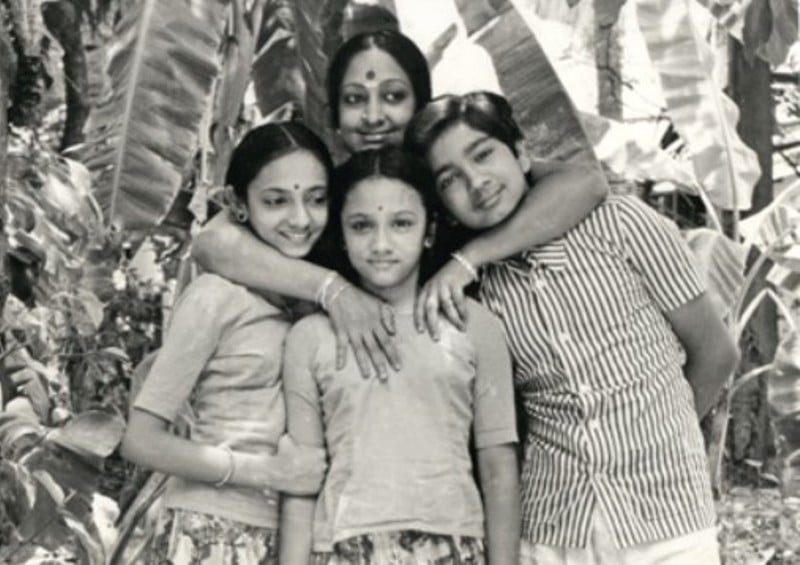 Padma Subrahmanyam with her nephews and nieces