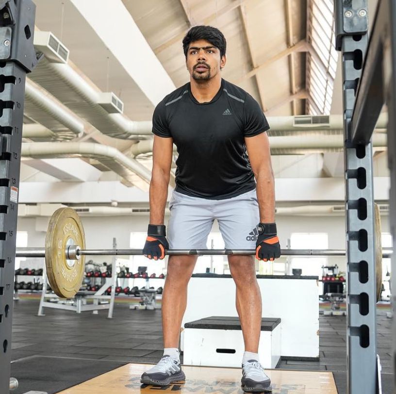 Pawan Sehrawat in the gym