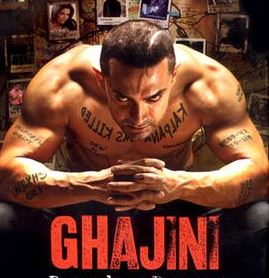 Poster of Madhu Mantena's debut Bollywood film, Ghajini