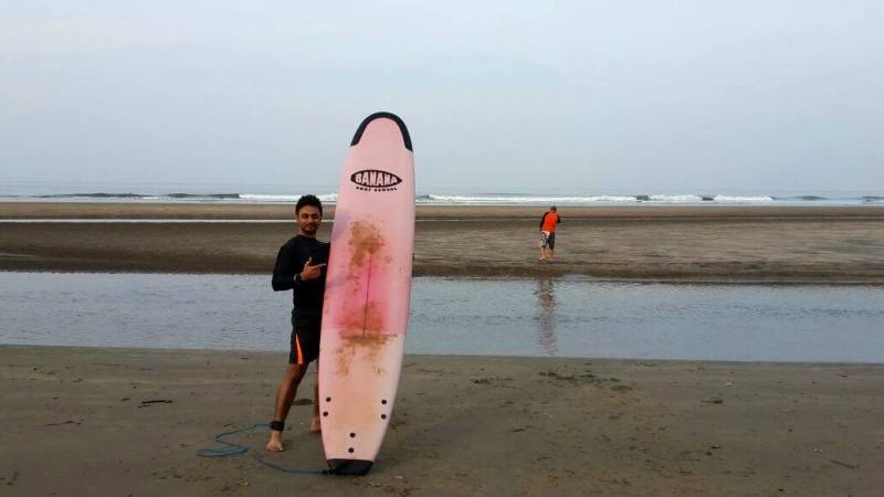 RJ Anmol during a surfing session