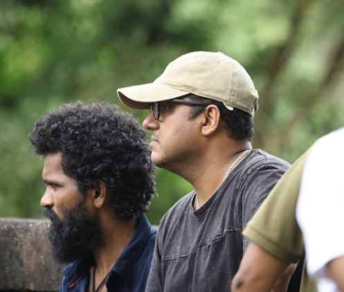 Rajesh Nair on the sets of a film