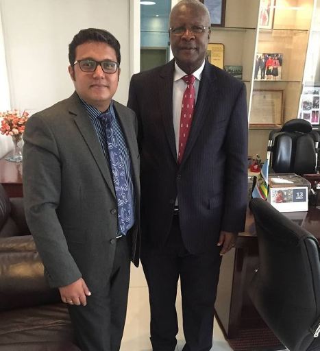 Rajesh nair with the Chief Justice of Supreme Court of Uganda