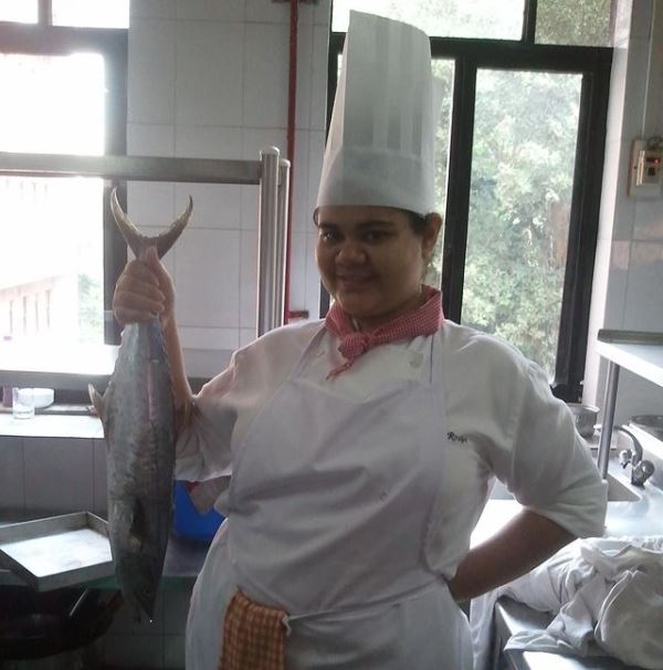 Roslyn D'souza during her training days at Taj Hotel in Mumbai