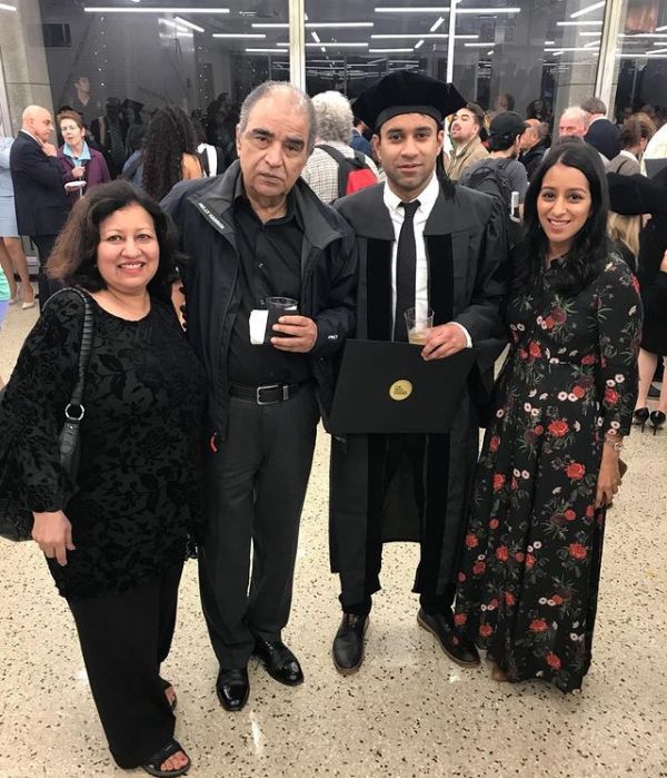 Sabrina Siddiqui (extreme right) with her family
