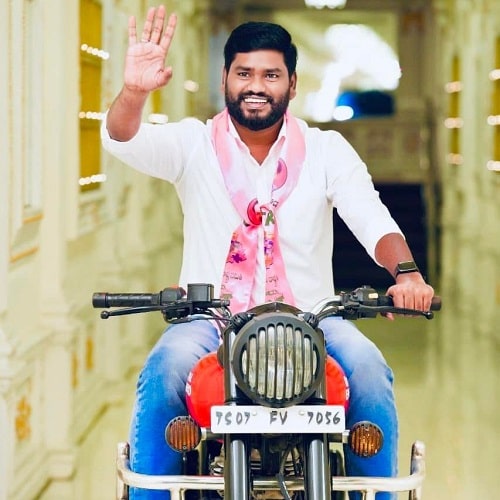Sai Chand with his motorcycle