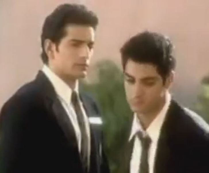 Siddhant Karnick (left) as 'Arjun Khanna' in a still from the television serial Remix' (2004)