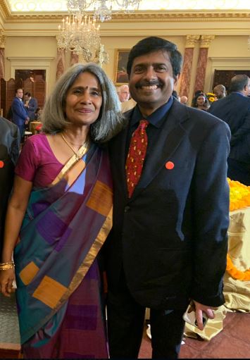 Sunita Viswanath with her friend during Diwali celebration in the US