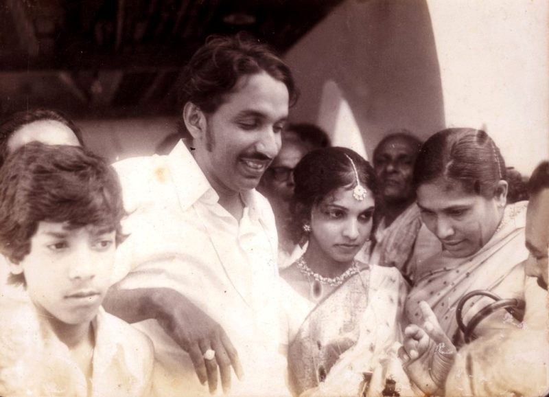 A picture of Oommen Chandy and Mariamma Oommen from their wedding (1977)