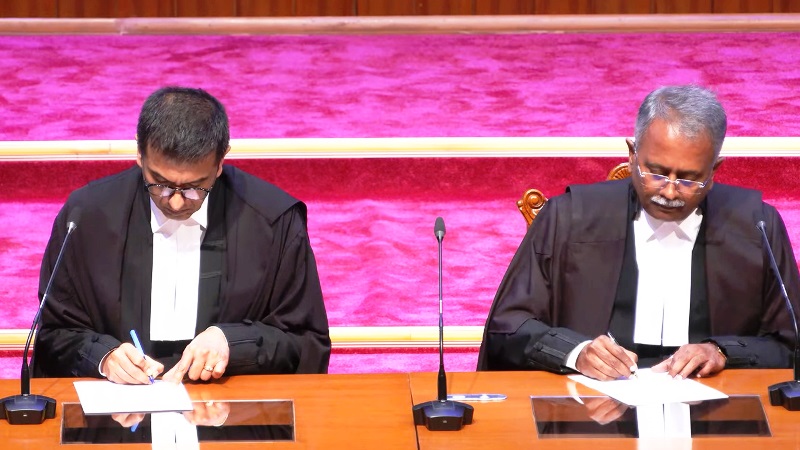 Chief Justice of India DY Chandrachud administered the oath of Sarasa Venkatanarayana Bhatti as a Judge of the Supreme Court of India on 14 July 2023