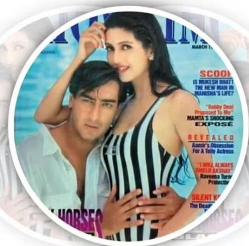 Deepti Bhatnagar featured on a magazine cover along with Ajay Devgn