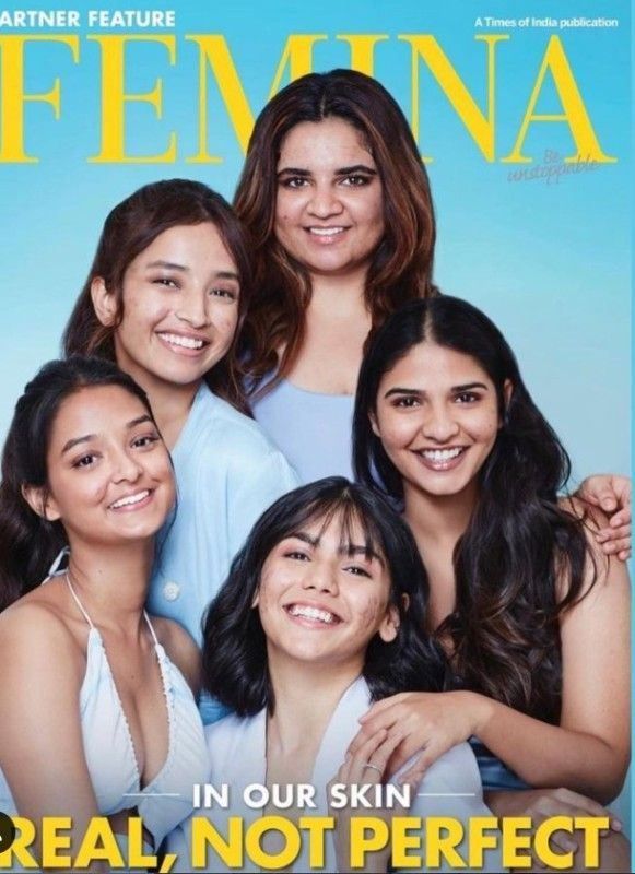 Diksha Rawat with other models on the digital cover of Femina India magazine