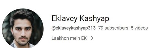Eklavey Kashyap's YouTube channel
