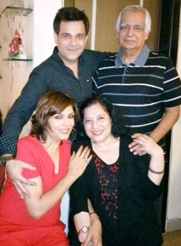 Indraneel with his parents and wife