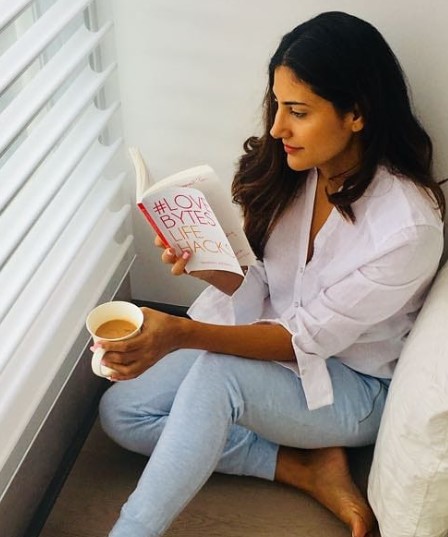 Parizad Kolah while reading a book at her home