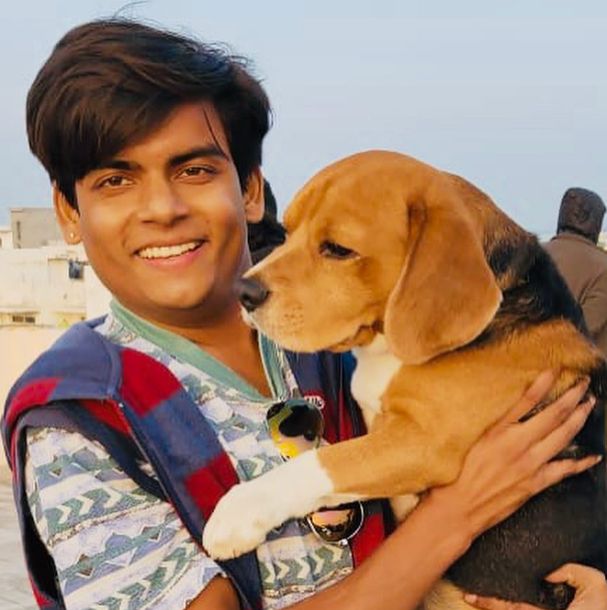 Priitamm Jaiswal with dog