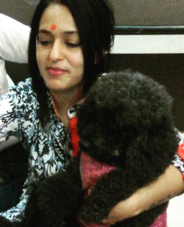 Sangeeta Kapure with her dog, Bhallu Sharma