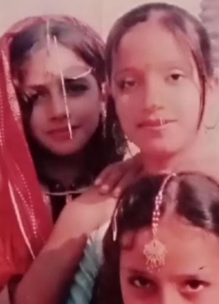 Seema Haider (left) with her sisters during teenage