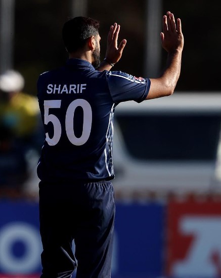 Sharif Safyaan while flaunting his jersey number