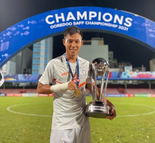Udanta Singh with the South Asian Football Federation Championship