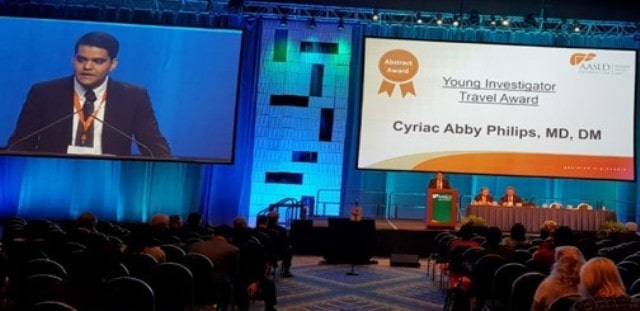 A photo of Cyriac Abby taken while he was giving the Presidential Plenary