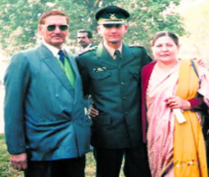 A photo of Triveni Singh taken after his commissioning as an officer