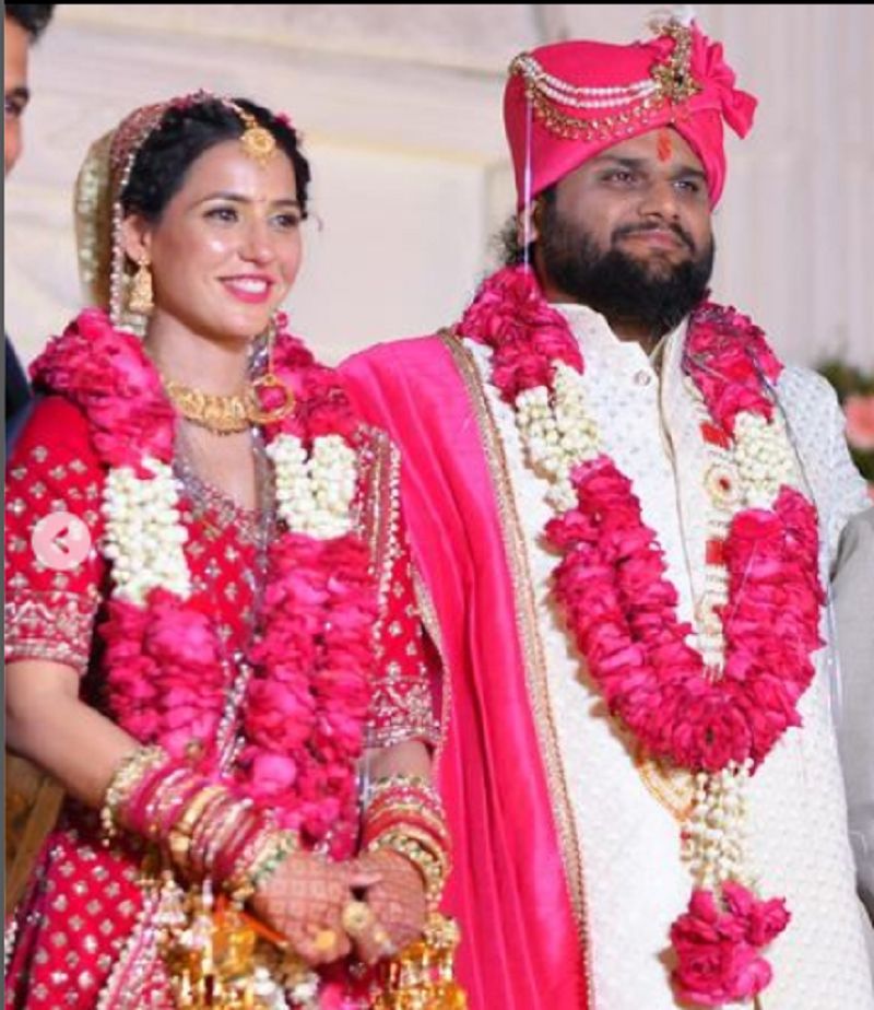 Akshat Ajay Sharma and Ayushi Sharma on the day of their wedding