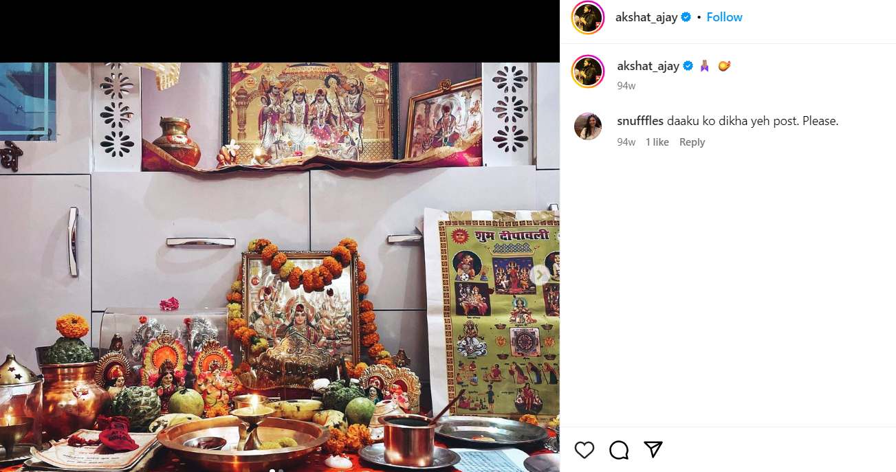 Akshat Ajay Sharma's Instagram post about his religious views