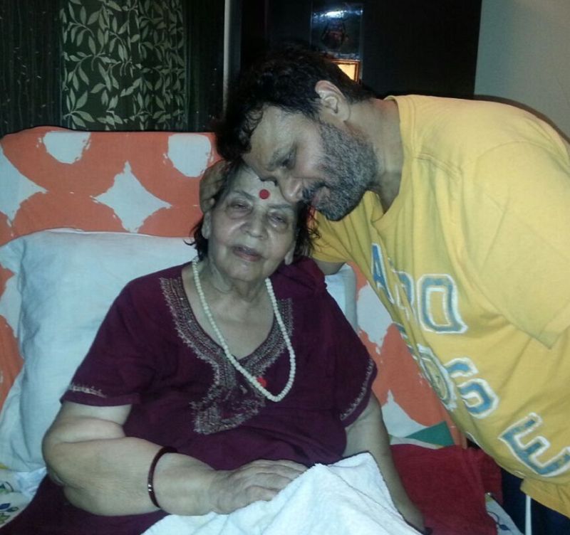 Anil Sharma with his mother