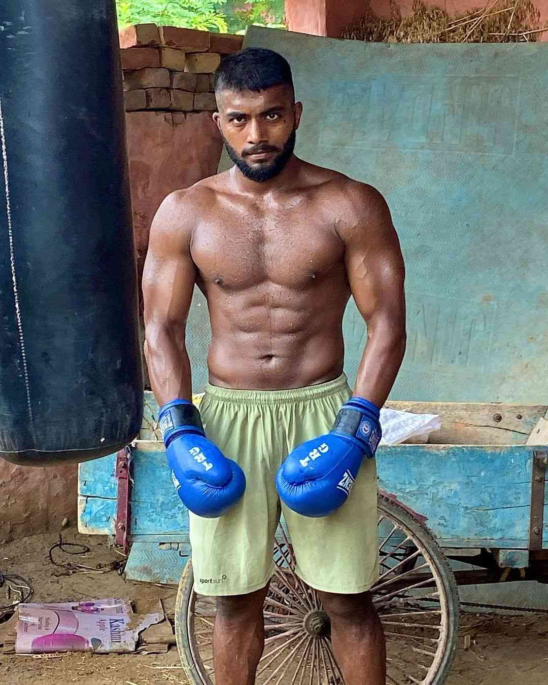 Ankit Baiyanpuria during boxing session