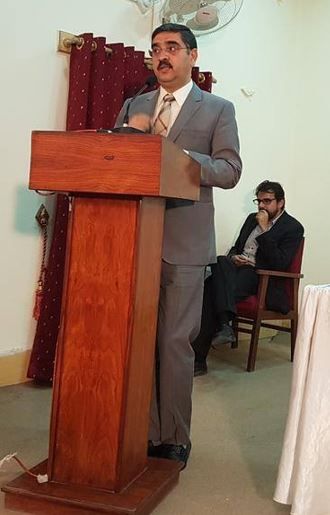 Anwar ul Haq Kakar during a guest lecture
