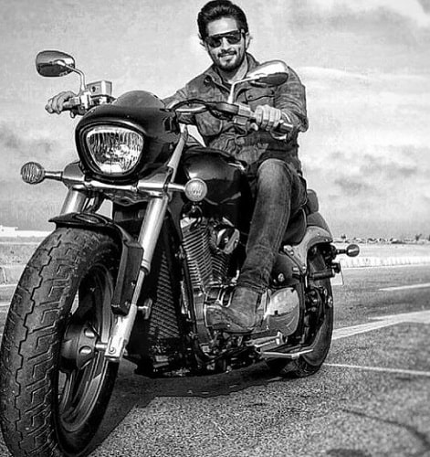 Bilal Ashraf with his motorcycle