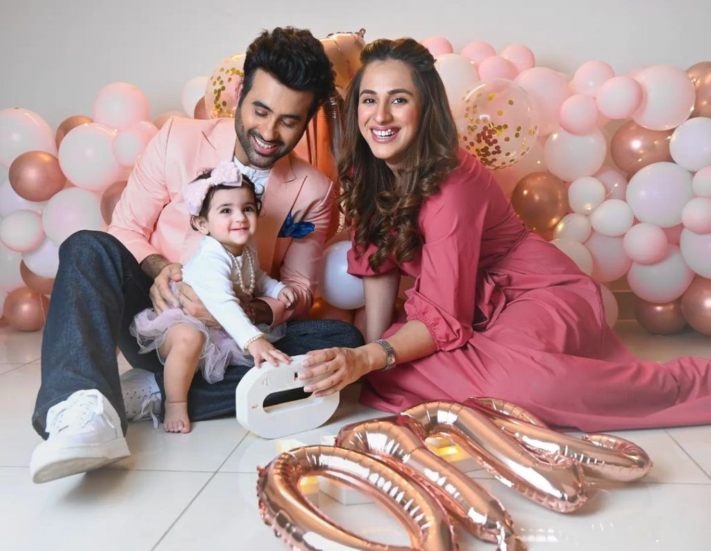 Faizan Sheikh with his daughter and wife