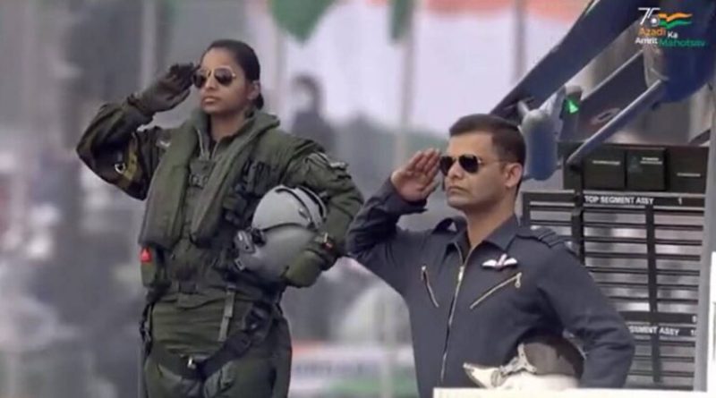 Flight Lieutenant Shivangi Singh during Republic Day Parade