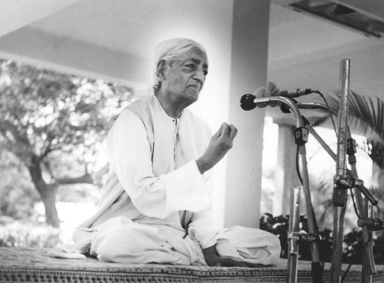 Jiddu Krishnamurti while delivering a public speech