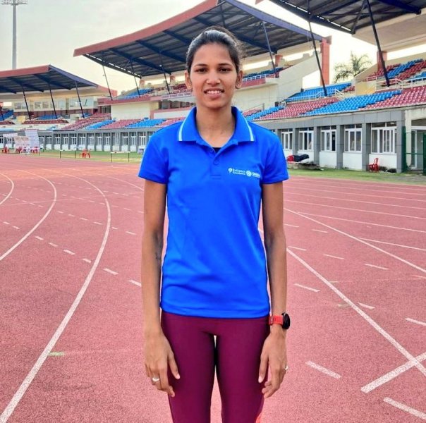 Jyothi Yarraji during the 36th National Games in 2022