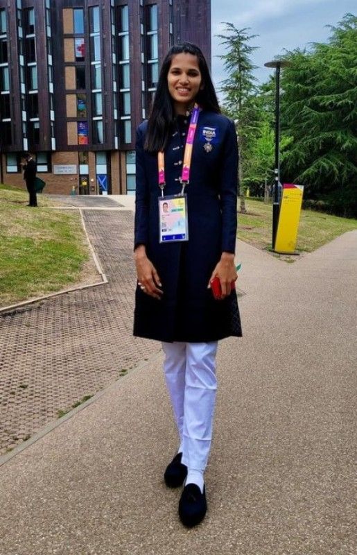 Jyothi Yarraji during the inauguration ceremony of the 2022 Commonwealth Games