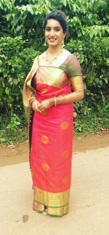 Krishi Thapanda in traditional Karnataka saree