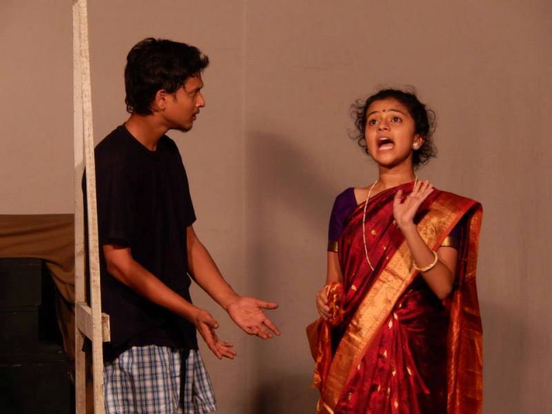 Krutika Deo acting in a theatre play