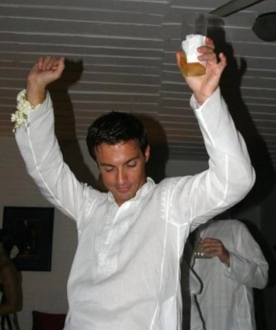 Laurent Rinchet while enjoying a glass of alcohol