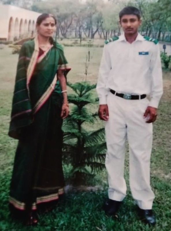 Litton Das with his mother when he started playing cricket