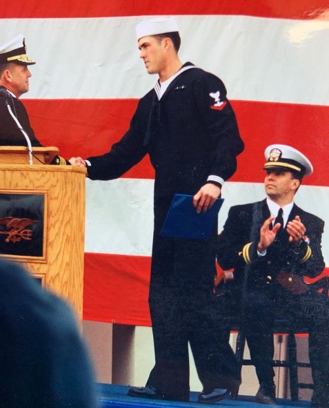 Marcus Luttrell's photo taken while he was being felicitated for topping his BUD/S class