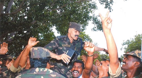 Officers of STF celebrating after Veerappan's death