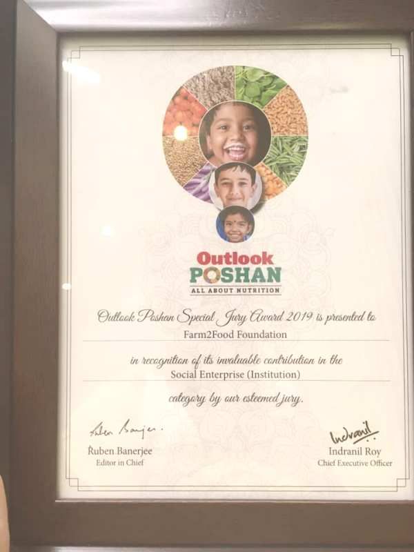 Poshan Outlook Award to Farm2Food