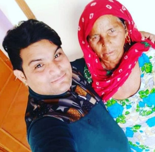 Raju Punjabi with his mother