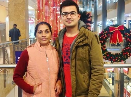 Shubhankar Mishra with his mother