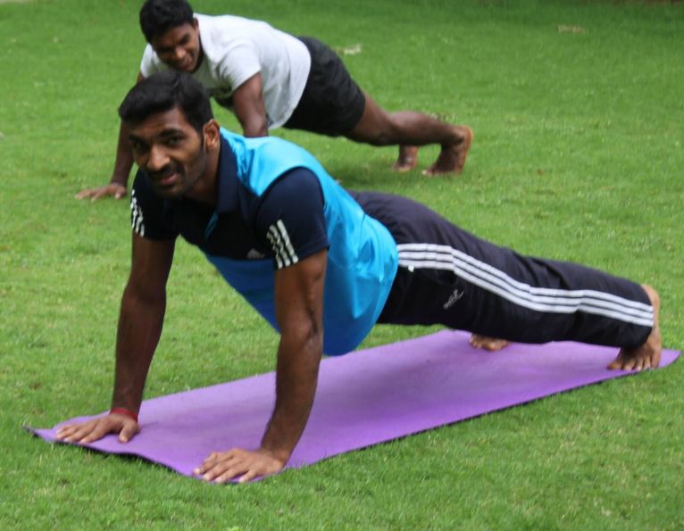 Sukesh Hegde doing yoga