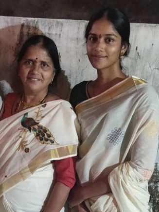 T J Bhanu with her mother