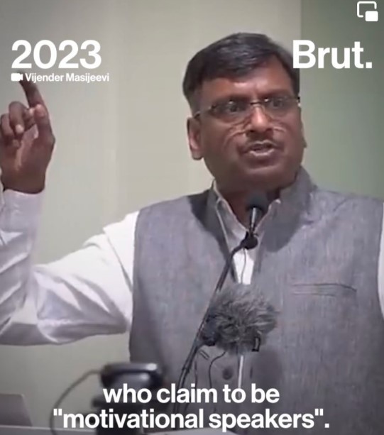 A snip of Vijendra Singh Chauhan's public lecture on Brut India's website