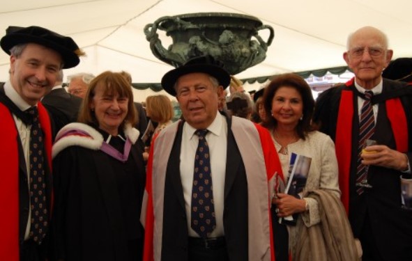 Yusuf Hamied and his wife Farida at his doctorate event